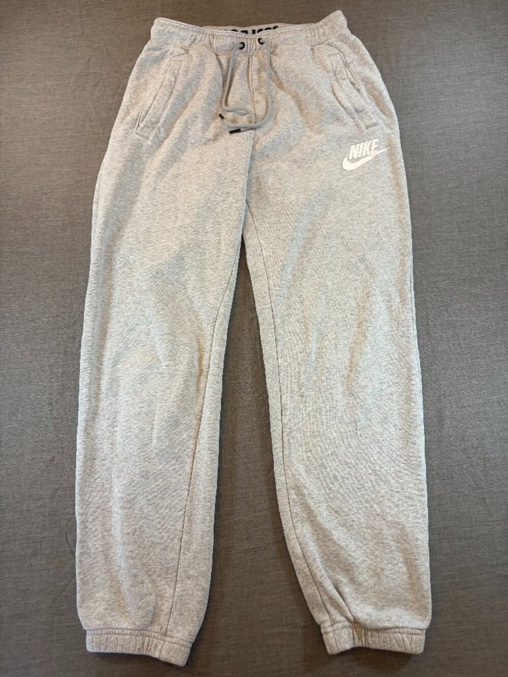 Nike Grey Sportswear Jogger Sweatpants Sz Small Just Do It Drawstrings